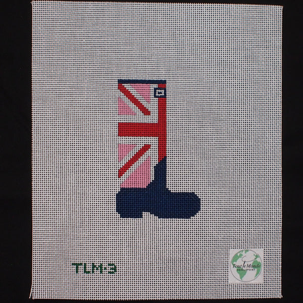 "Pink and Navy Union Jack Welly Canvas"