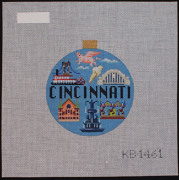 "Cincinnati Ornament Canvas"