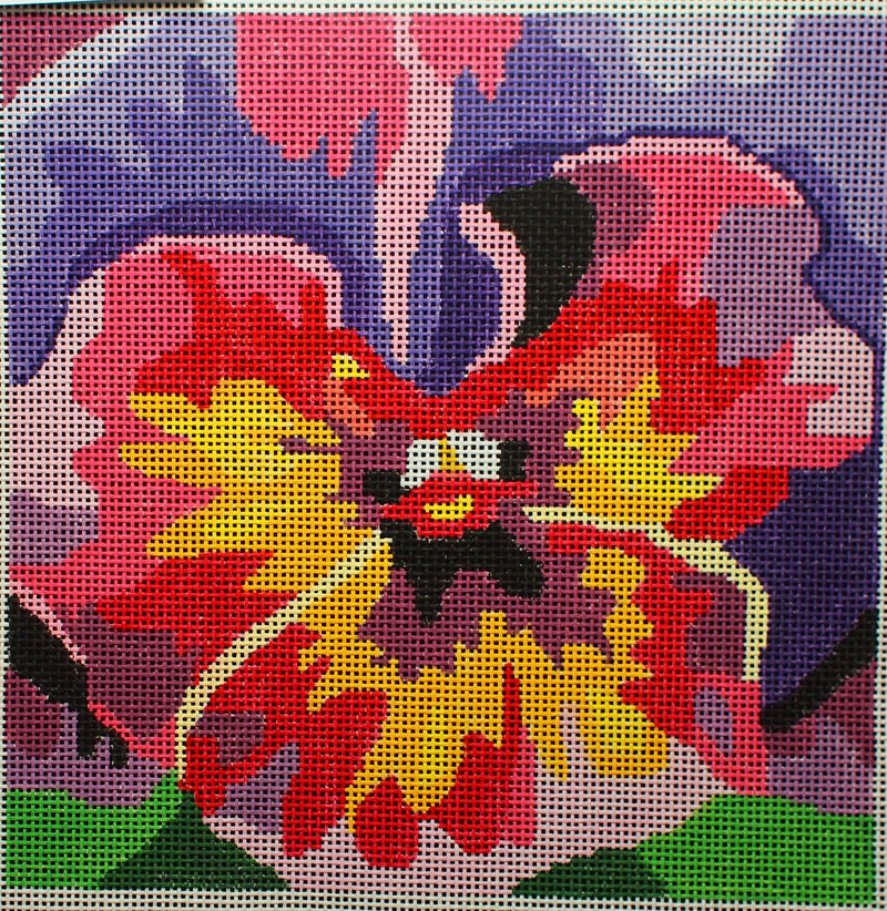 "Purple and Pink Pansy Canvas"