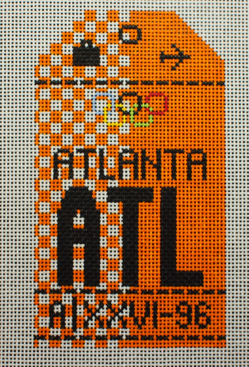 "Atlanta Retro Travel Tag Canvas"