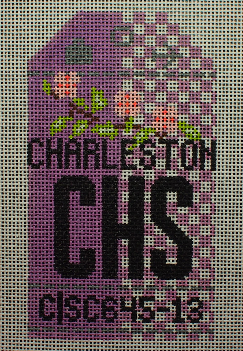 "Charleston Retro Travel Tag Canvas"