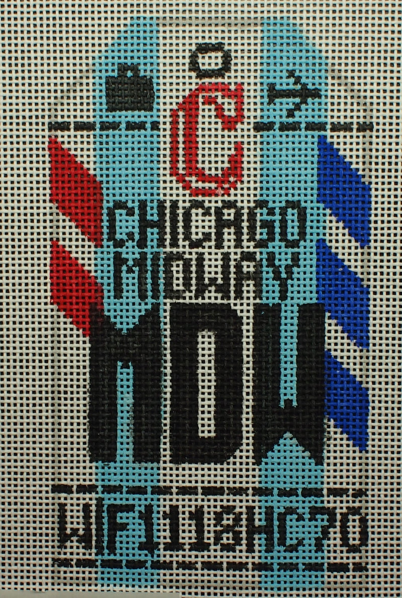 "Chicago Retro Travel Tag Canvas"