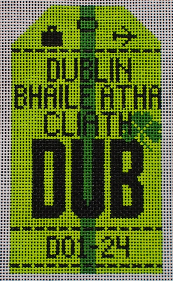 "Dublin Retro Travel Tag Canvas"
