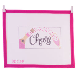 "Pink Cheers" Needlepoint Canvas - Jackie O's at Krombholz | A Modern Day Stitchery